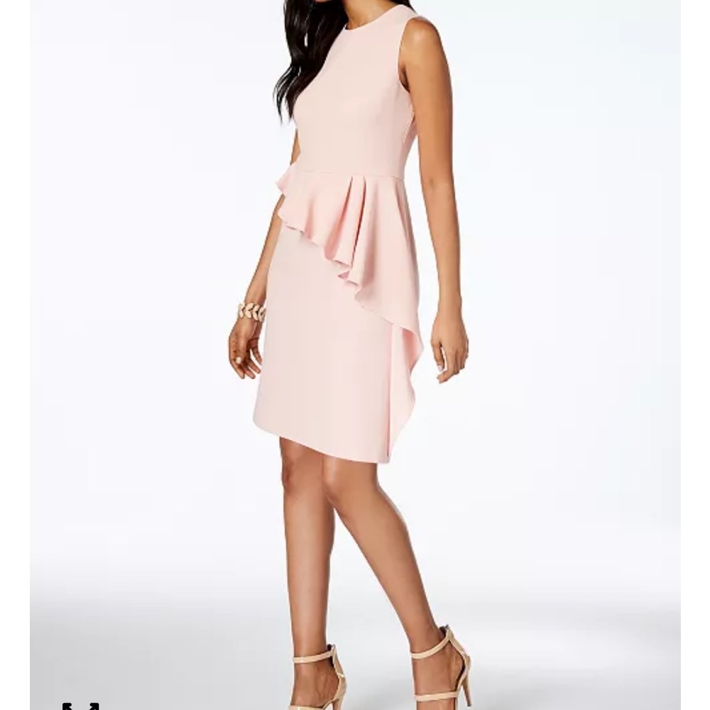 Vince Camuto Ruffled Sheath Dress in Light Pink